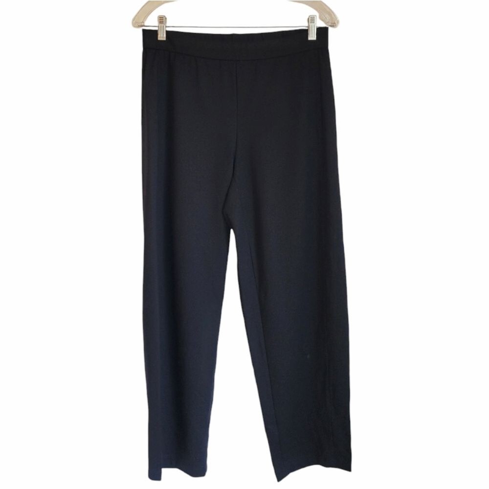 Eileen Fisher black elastic waist ankle pants Size S